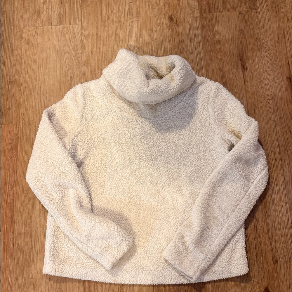 ALO Yoga Cream Sherpa Funnel Neck Pullover